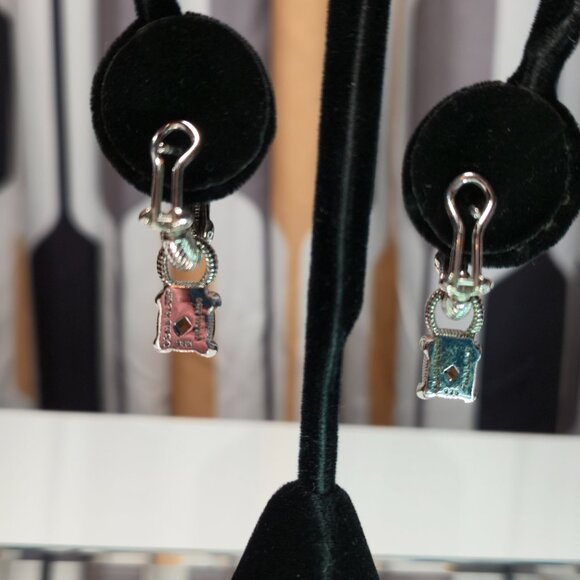 Judith Ripka Earrings 3 Sets Gemstone Charms Garnet Pearl Smoky Quartz NIB - Picture 5 of 9